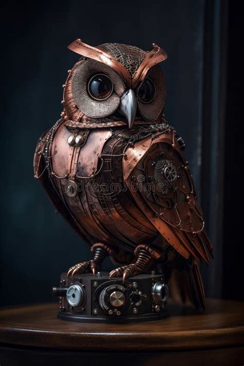 Steampunk Sculpture of Owl Made of Metal and Leather, Incredible ...