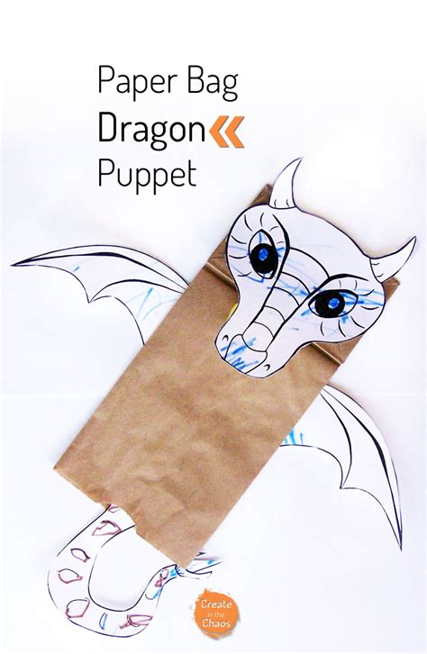 Paper Bag Dragon Puppet - Create in the Chaos