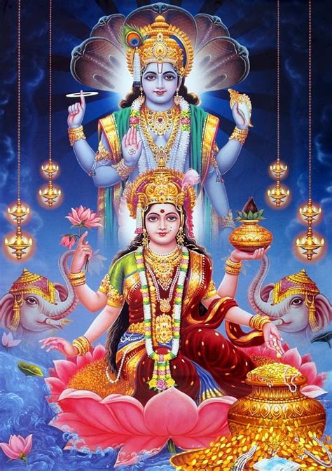 Vishnu and Lakshmi | Lakshmi images, Goddess lakshmi, Durga goddess