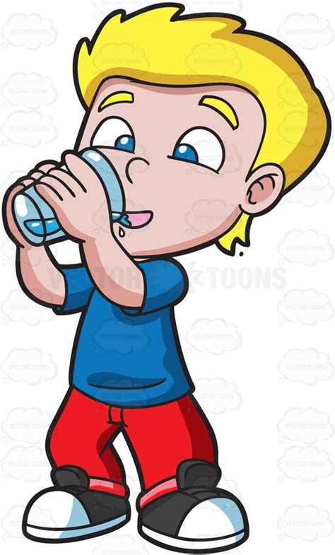 A Happy Boy Drinking Water | Happy boy, Kids clipart, Cartoon clip art