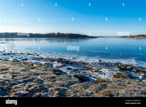 Beach in winter in Sweden Stock Photo - Alamy