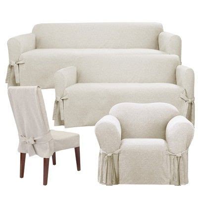 Farmhouse Basketweave Sofa Slipcover Gray - Sure Fit | Slipcovers for ...