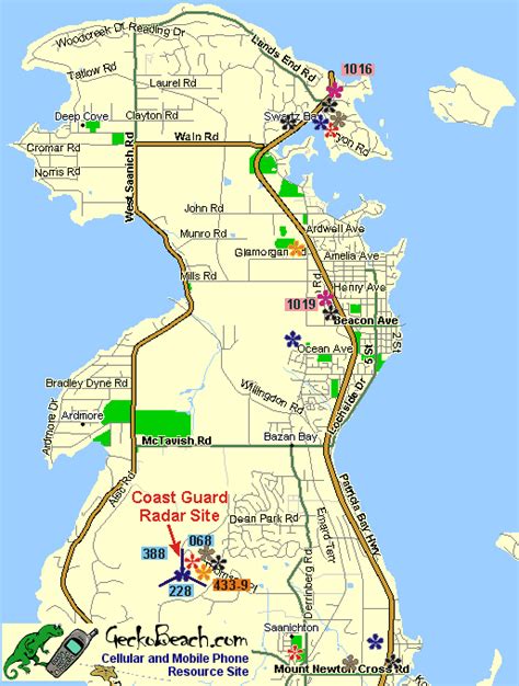 North Saanich Cellular Equipment Locations