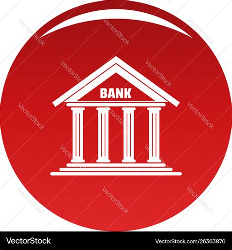 Bank icon red Royalty Free Vector Image - VectorStock