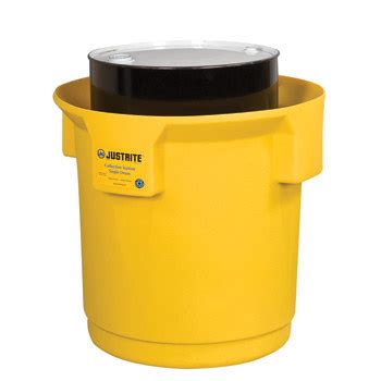 Justrite Spill Containment Drum 28686, Yellow, 55 gal Capacity ...