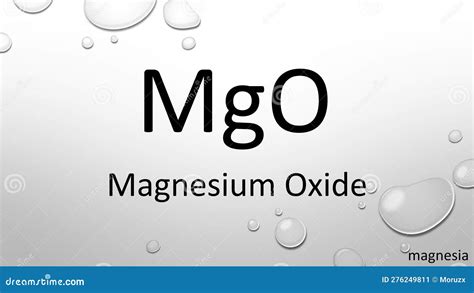 Magnesium Oxide Chemical Formula On Waterdrop Background Stock Image ...