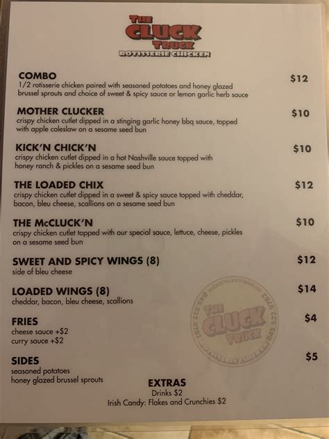 Menu - The Cluck Truck