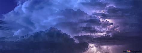 lightnings blue sky 4K wallpaper download