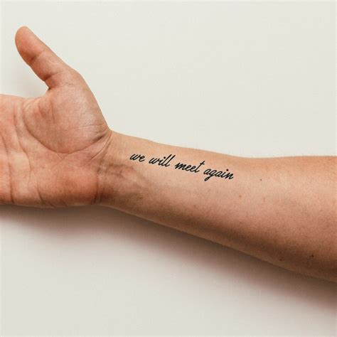 We Will Meet Again set of 2 Temporary Tattoo / Script Tattoo / Text ...