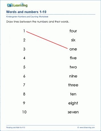 numbers words worksheets k5 learning - pin on printable worksheets ...