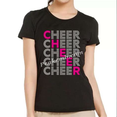 cheer custom rhinestone transfers for t shirts - PEAKEMB