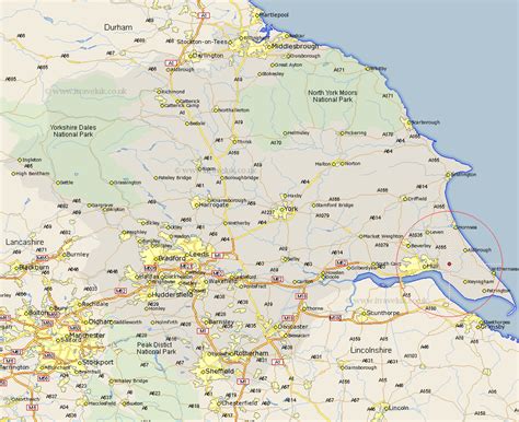 Preston Map - Street and Road Maps of Yorkshire England UK