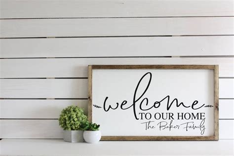 Welcome to Our Home Sign / Personalized Last Name Wood Sign / 14x24 ...