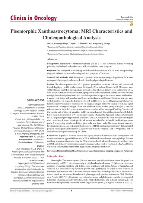 Pleomorphic xanthoastrocytoma mri characteristics ...