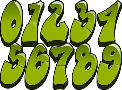 Graffiti Numbers Vector Art, Icons, and Graphics for Free Download