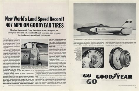 New World's Land Speed Record on Goodyear Tires ad Craig Breedlove 1963 P