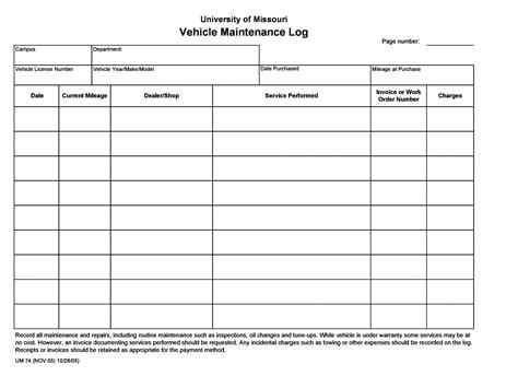 Free 30 free vehicle maintenance logs excel pdf word vehicle service ...