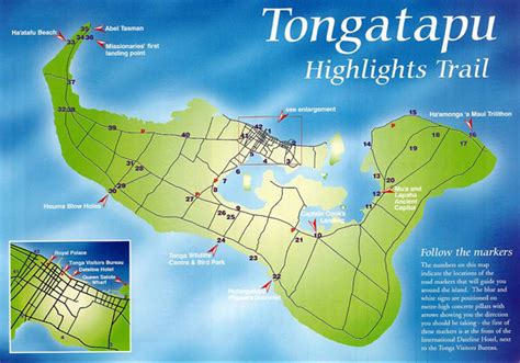 Large detailed travel map of Tongatapu Island, Tonga. Tongatapu Island ...