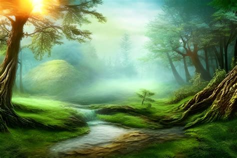 Forest Background, Forest Landscape Graphic by Craftable · Creative Fabrica