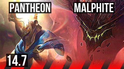 PANTHEON vs MALPHITE (TOP) | 14/1/9, Legendary, 42k DMG, 300+ games ...