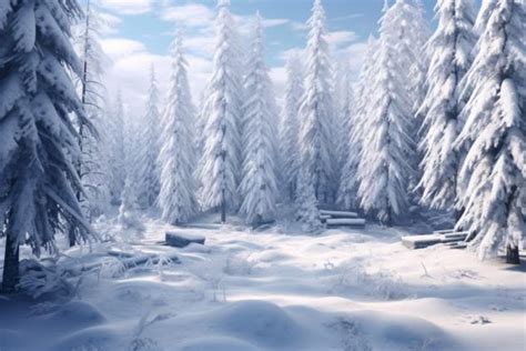 White Snow Forest Landscape Background Graphic by Forhadx5 · Creative ...