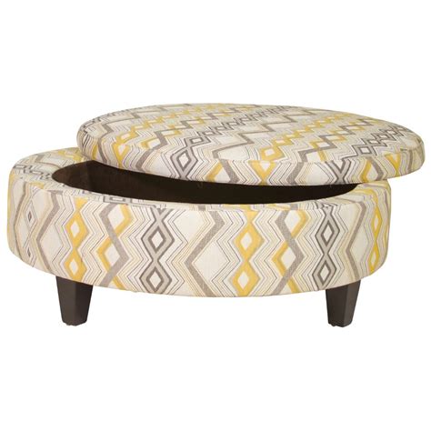 Jonathan Louis Ottomans 02362 Large Round Storage Ottoman | Thornton ...