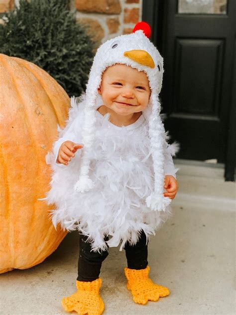 Baby Chicken Costume, Feathered Bodysuit, Crocheted Chicken Hat ...