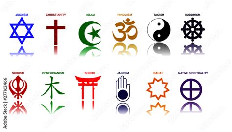 Stockvector world religion symbols colored signs of major religious ...