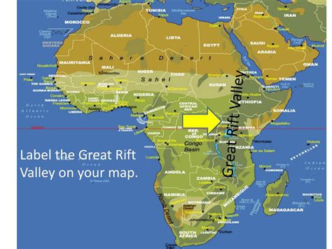 Great Rift Valley Africa Physical Map