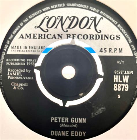 Duane Eddy – Peter Gunn / Yep! (1958, Alternative Label With HLW above ...