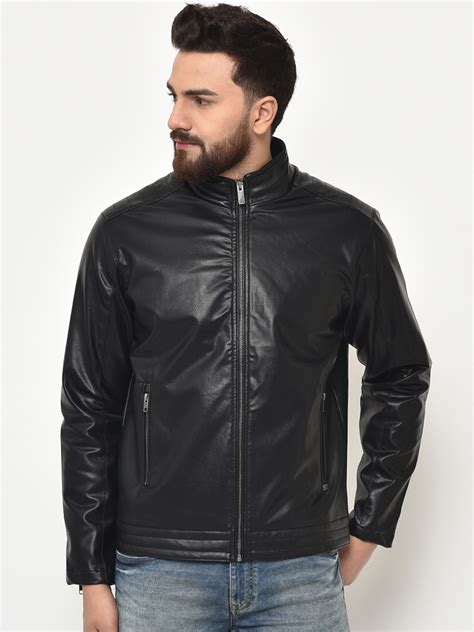 Buy Duke Men Black Solid Leather Jacket - Jackets for Men 11298154 | Myntra