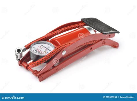 Car tyre foot pump stock photo. Image of metal, airpump - 203503254