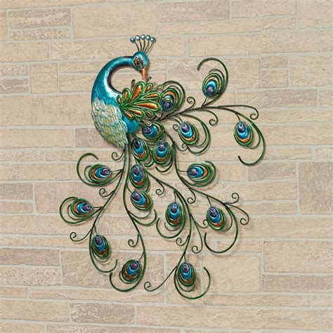 Pretty Peacock Indoor Outdoor Metal Wall Art