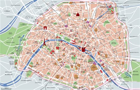 Map of Paris tourist attractions, sightseeing & tourist tour