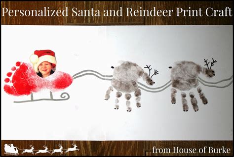 House of Burke: Personalized Santa and Reindeer Print Craft