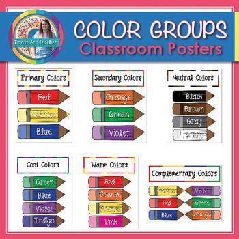 the color groups classroom posters are available in multiple colors