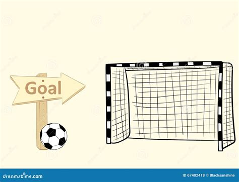 Football goal and sign stock vector. Illustration of gate - 67402418