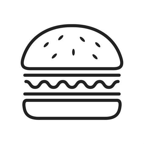 burger outline style icon 13296748 Vector Art at Vecteezy