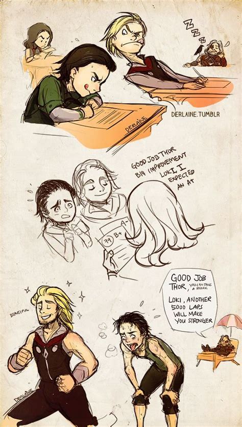 Thor and Loki as kids. // 2 things: 1st, notice Siv studying in the ...