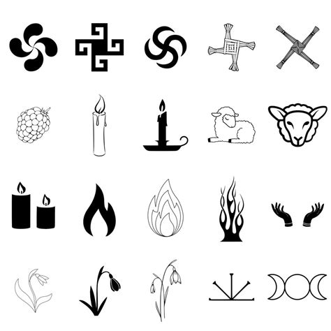 Imbolc / Candlemas Svgs 20 SVG Digital Symbols. Includes Triple Goddess ...