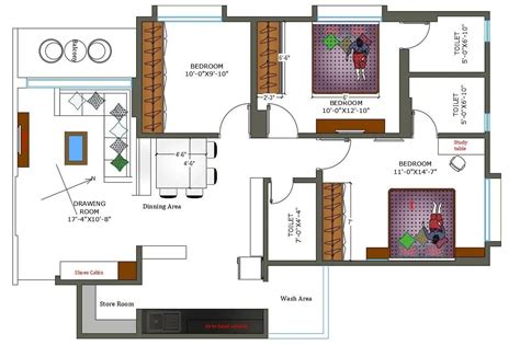 2000 SQ FT House Plans With 2 Different Option In AutoCAD Drawing; the ...