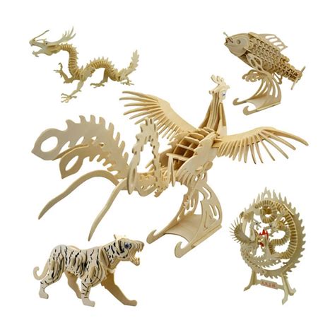 DIY 3d Wood Puzzles Children Adults Animal Zodiac Puzzles Wooden Toys ...