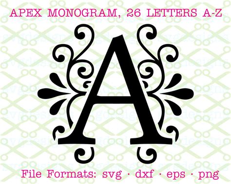 Apex Monogram SVG Dxf Eps Png Fancy Wedding Monogram Svg - Etsy