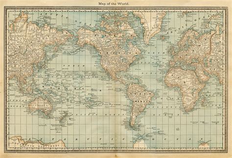 Map Of The World Vintage | Carolina Map