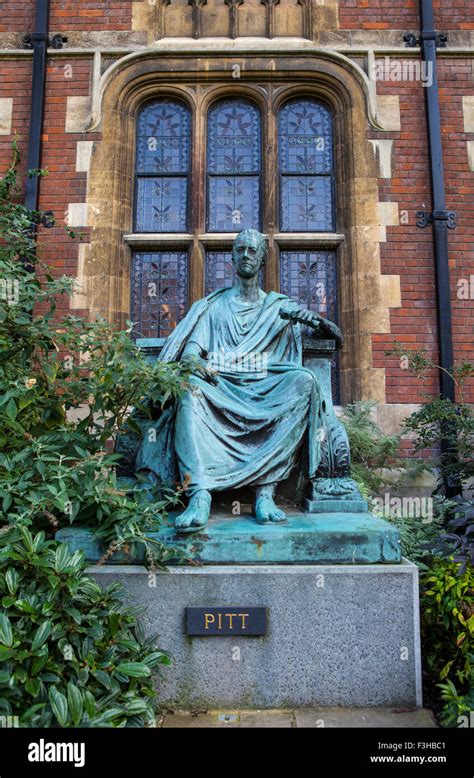 A statue of William Pitt The Younger outside Pembroke College in ...