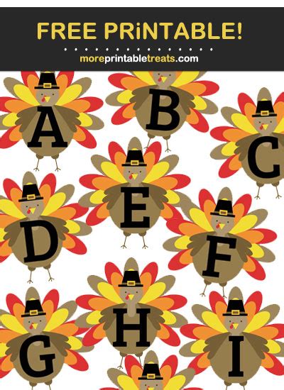 Free Printable Thanksgiving Turkey Alphabet