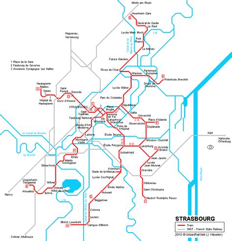 Strasbourg Tram System Map