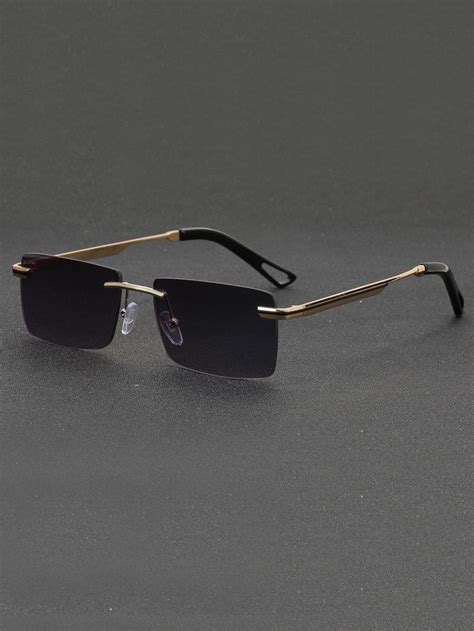 Men Rimless Square Fashion Glasses | Mens sunglasses fashion, Men ...