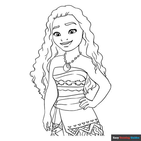 Moana Coloring Page | Easy Drawing Guides