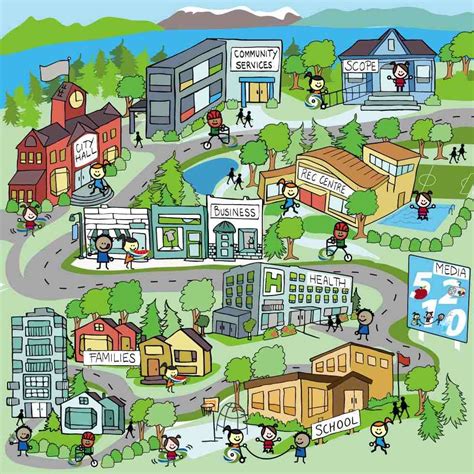 neighbourhood map cartoon - Clip Art Library